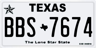 TX license plate BBS7674
