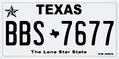 TX license plate BBS7677