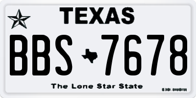TX license plate BBS7678