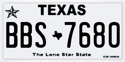 TX license plate BBS7680