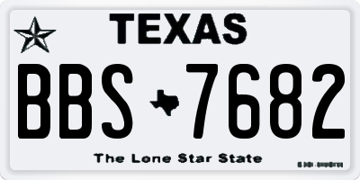TX license plate BBS7682