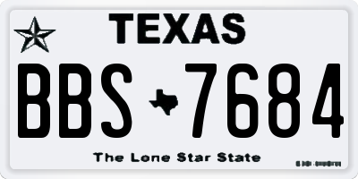 TX license plate BBS7684