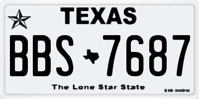 TX license plate BBS7687