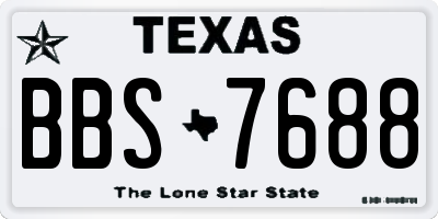 TX license plate BBS7688