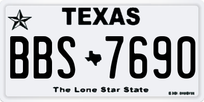 TX license plate BBS7690