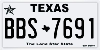 TX license plate BBS7691
