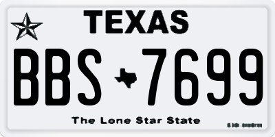 TX license plate BBS7699