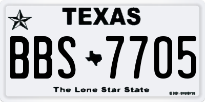 TX license plate BBS7705