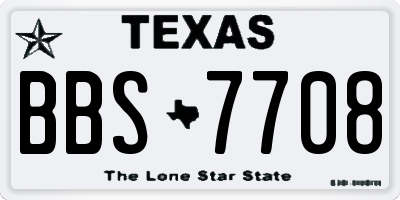TX license plate BBS7708