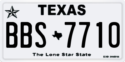 TX license plate BBS7710