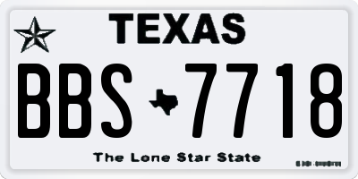 TX license plate BBS7718