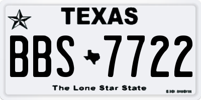 TX license plate BBS7722