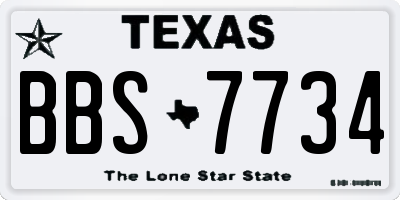 TX license plate BBS7734