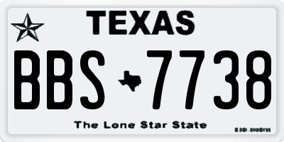 TX license plate BBS7738