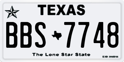 TX license plate BBS7748