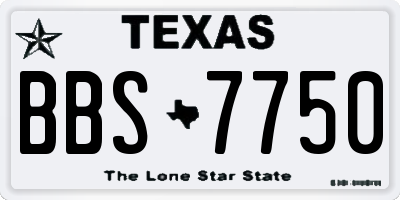 TX license plate BBS7750