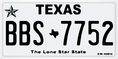 TX license plate BBS7752