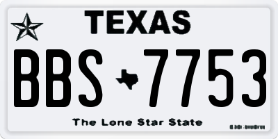 TX license plate BBS7753