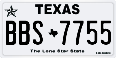 TX license plate BBS7755