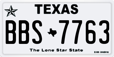 TX license plate BBS7763