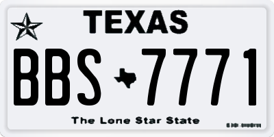 TX license plate BBS7771