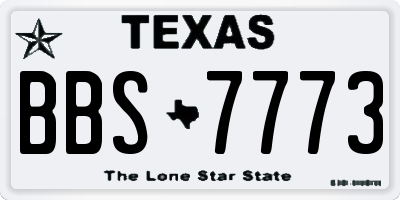 TX license plate BBS7773