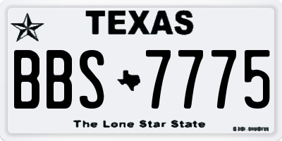 TX license plate BBS7775