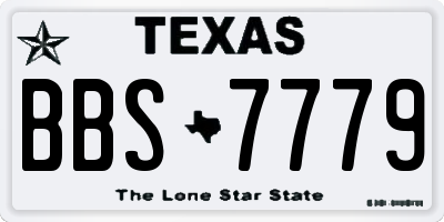 TX license plate BBS7779