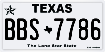 TX license plate BBS7786