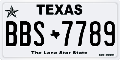 TX license plate BBS7789