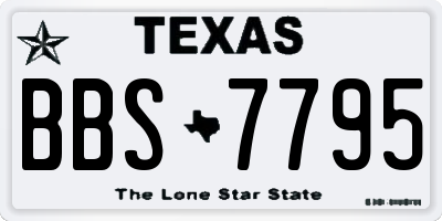 TX license plate BBS7795