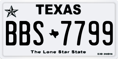 TX license plate BBS7799