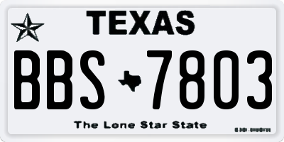 TX license plate BBS7803