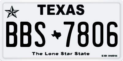 TX license plate BBS7806