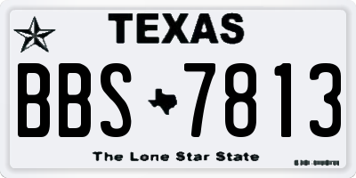 TX license plate BBS7813