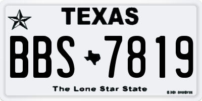 TX license plate BBS7819