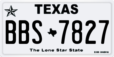 TX license plate BBS7827