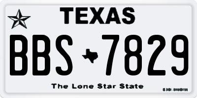 TX license plate BBS7829
