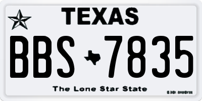 TX license plate BBS7835