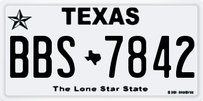 TX license plate BBS7842