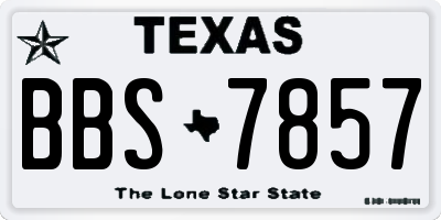 TX license plate BBS7857