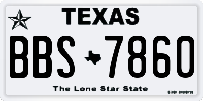 TX license plate BBS7860
