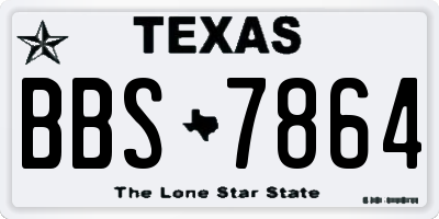 TX license plate BBS7864