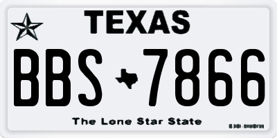 TX license plate BBS7866