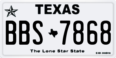 TX license plate BBS7868