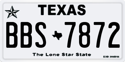 TX license plate BBS7872