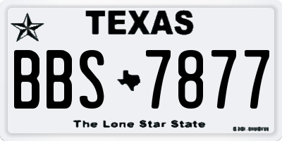 TX license plate BBS7877