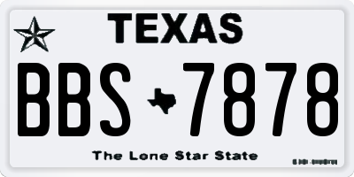 TX license plate BBS7878