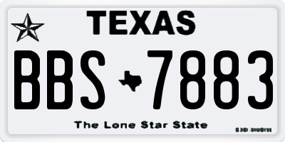 TX license plate BBS7883