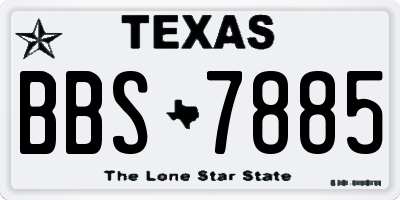 TX license plate BBS7885